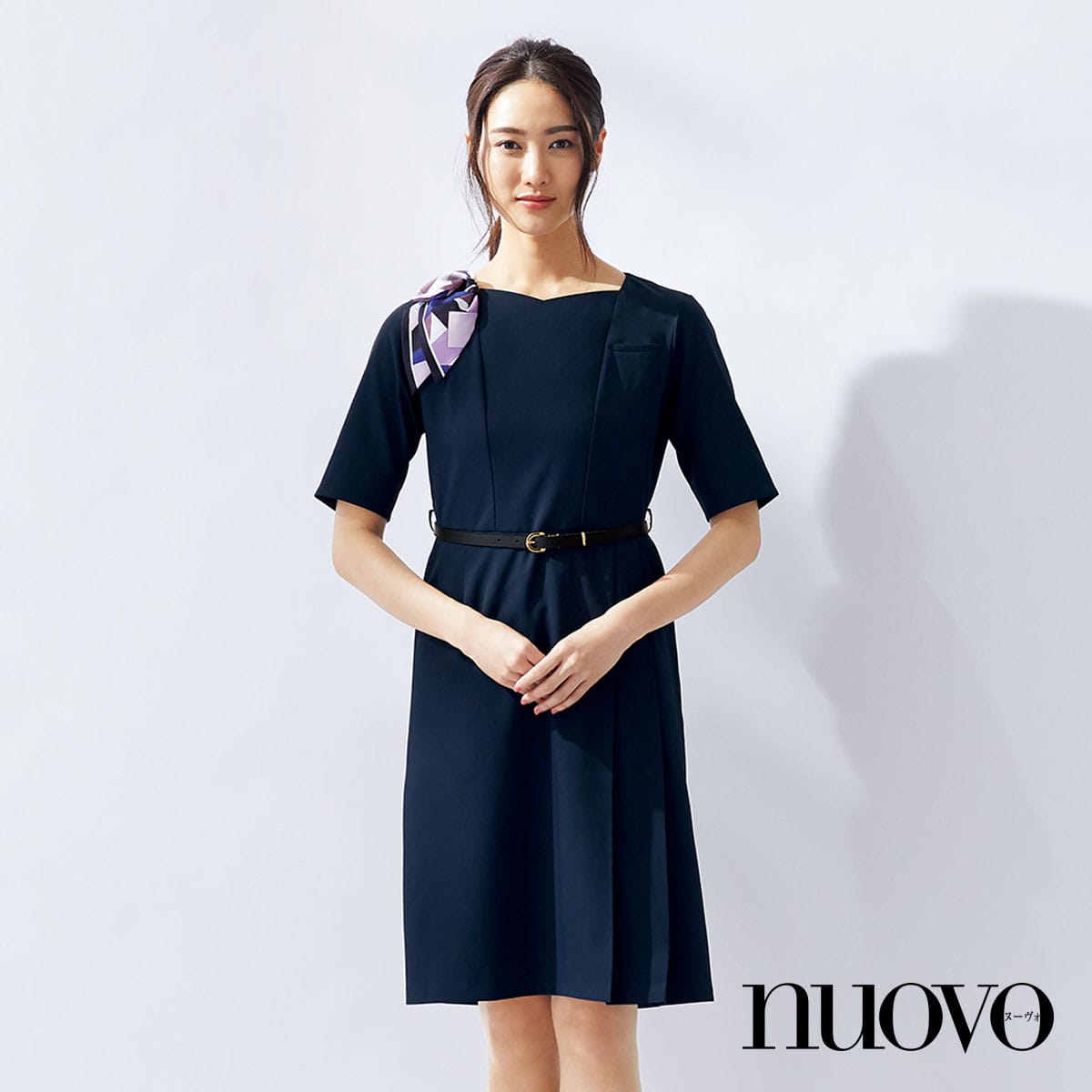 Or71 クリップ付きリボンスカーフ 医療用白衣 介護ユニフォーム 事務服のフォーク株式会社