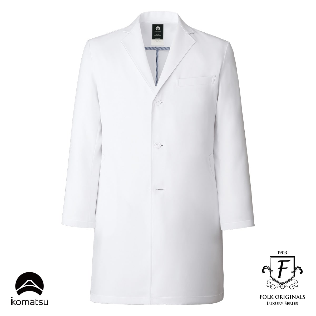 1540sg メンズコート 医療用白衣 介護ユニフォーム 事務服のフォーク株式会社