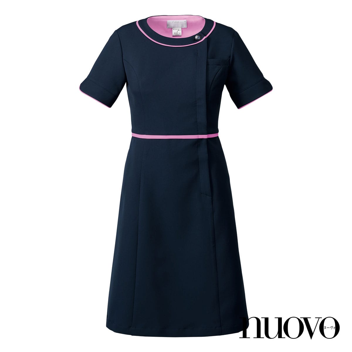 3019sc ワンピース 医療用白衣 介護ユニフォーム 事務服のフォーク株式会社