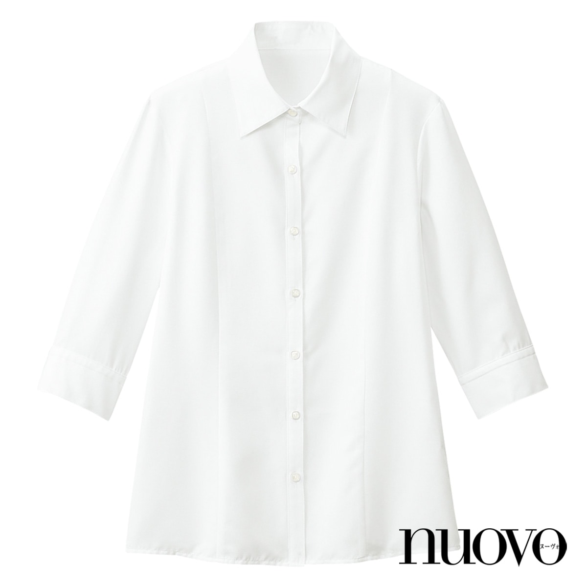 Fb7097 七分袖ブラウス 医療用白衣 介護ユニフォーム 事務服のフォーク株式会社