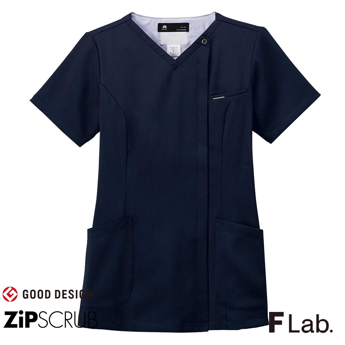 70sc レディスジップスクラブ F Lab 医療用白衣 介護ユニフォーム 事務服のフォーク株式会社