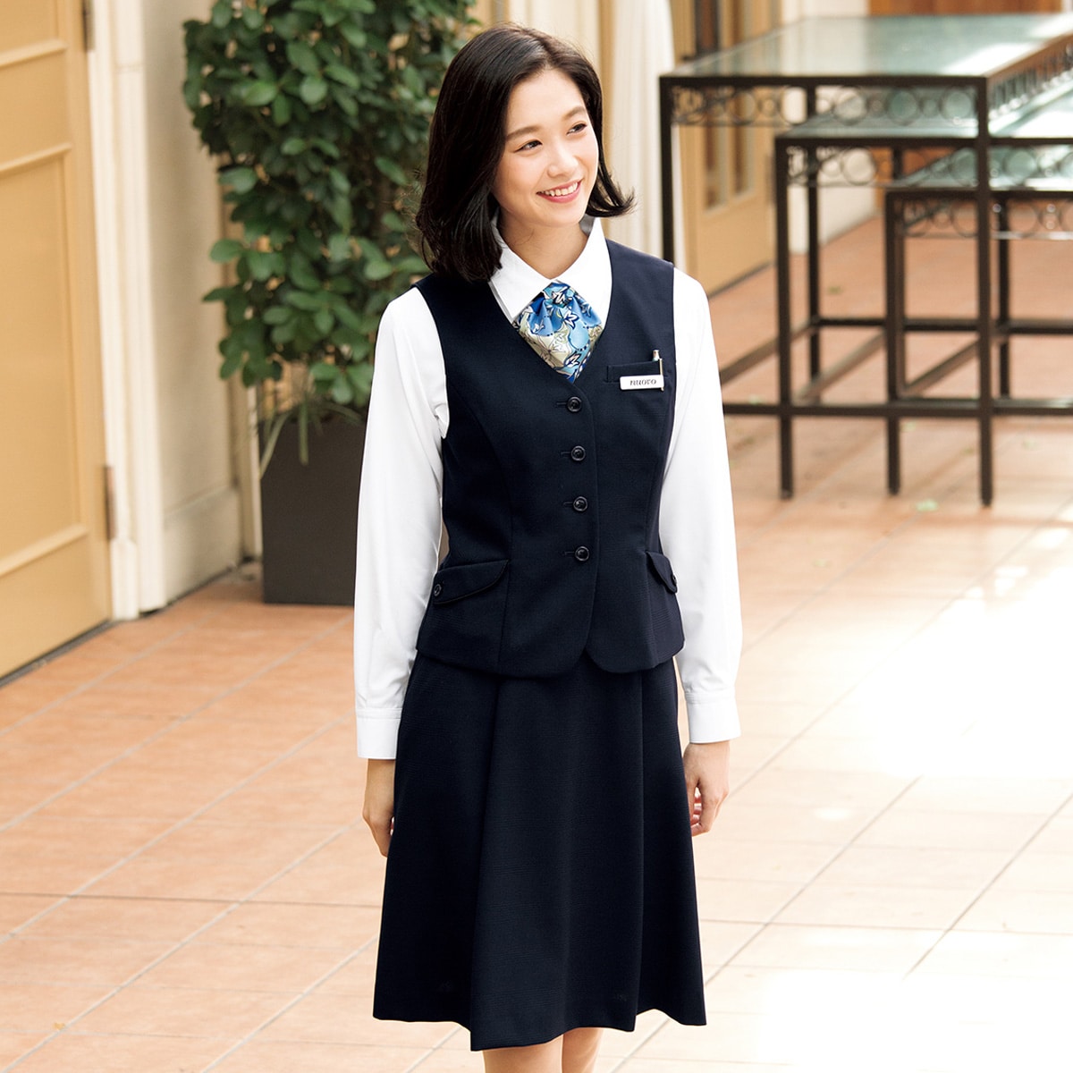 事務服ベストスーツ ベーシックスカートセット 上下セット 制服 オールシーズン対応 FOLK FV35950-FS45780 - 4